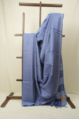 Slate Blue Tussar Silk Saree - SRSBTSS1894