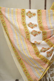 White Floral Cotton  HBP Cotton Saree - SRWFCS3346