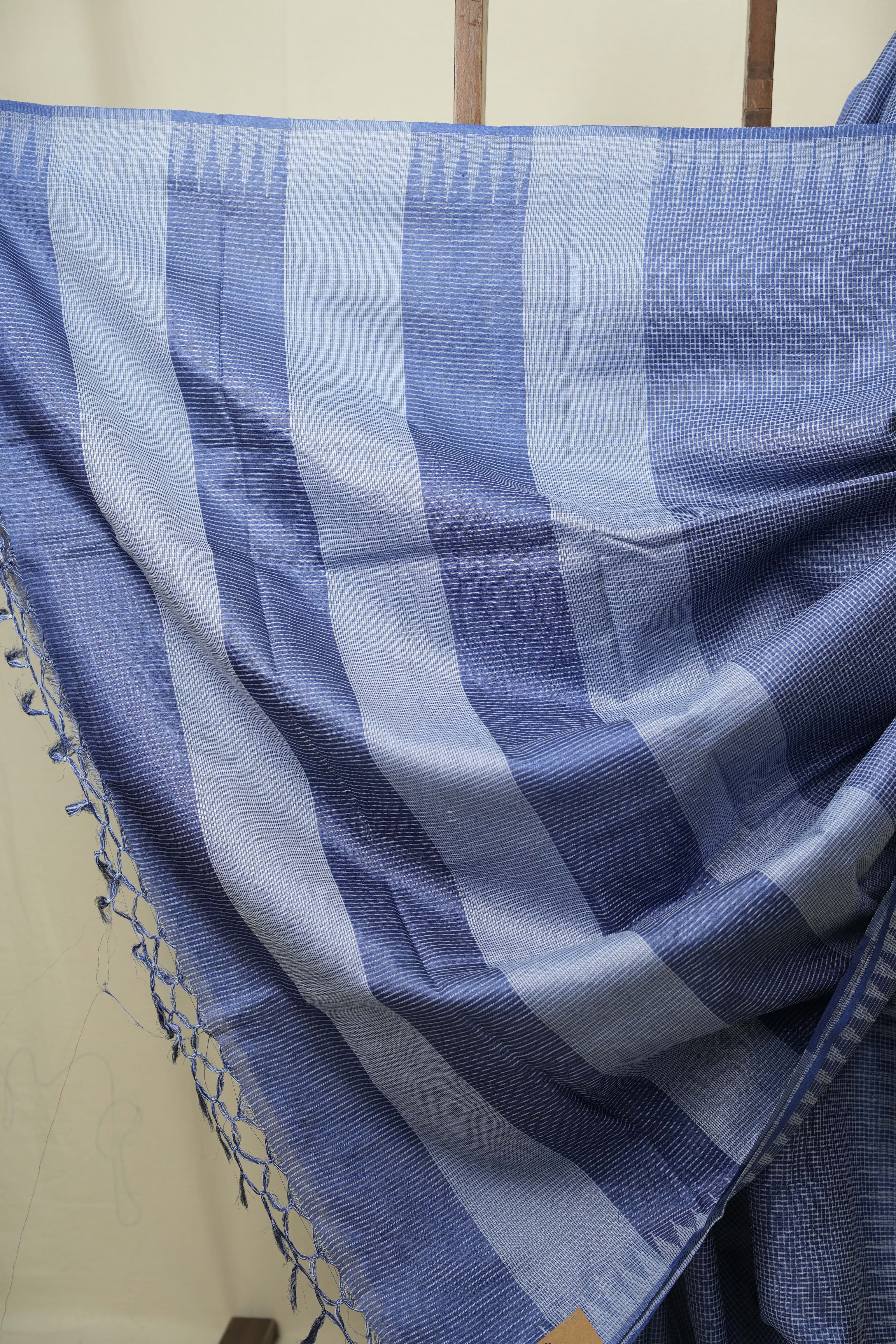 Slate Blue Tussar Silk Saree - SRSBTSS1894