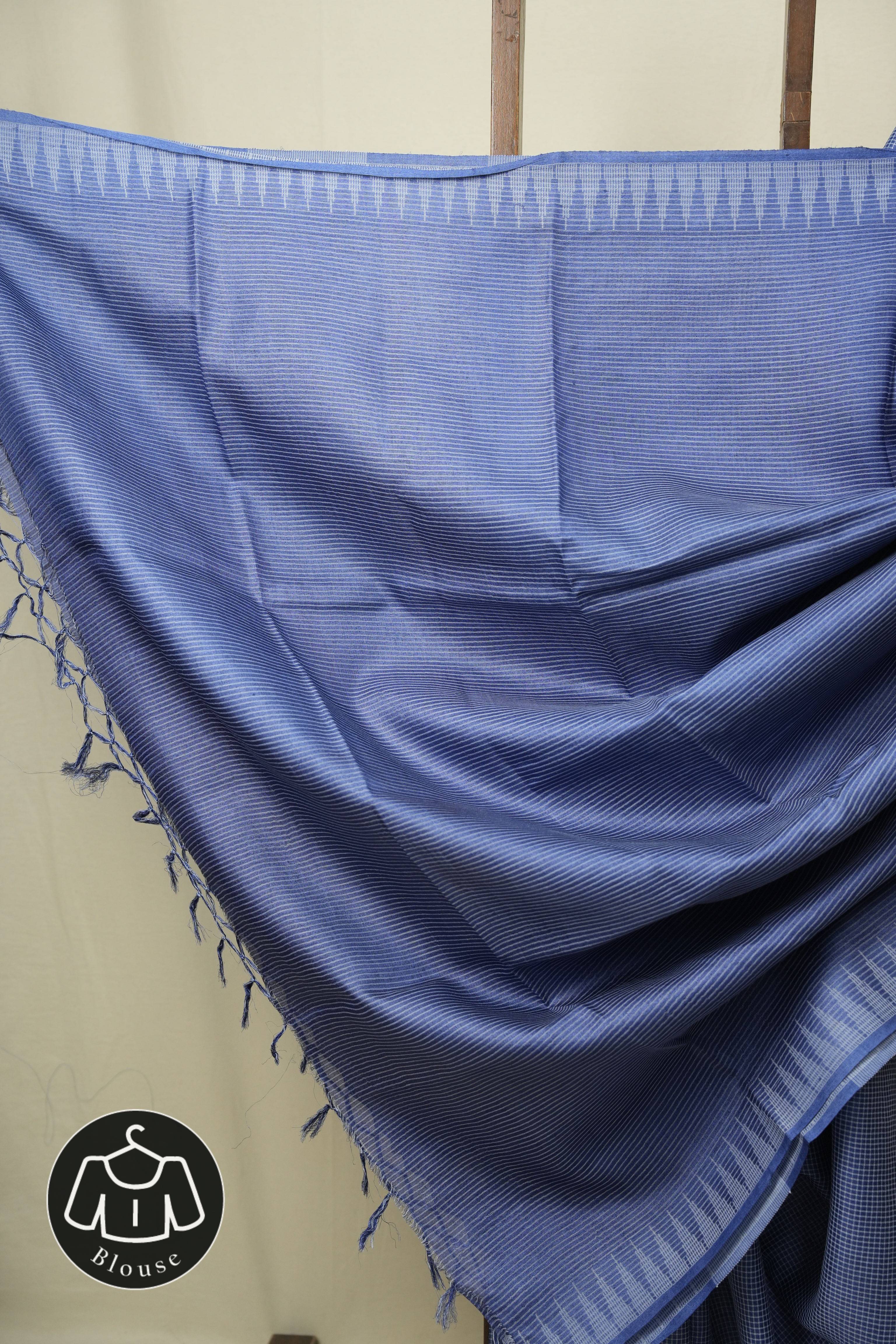 Slate Blue Tussar Silk Saree - SRSBTSS1894