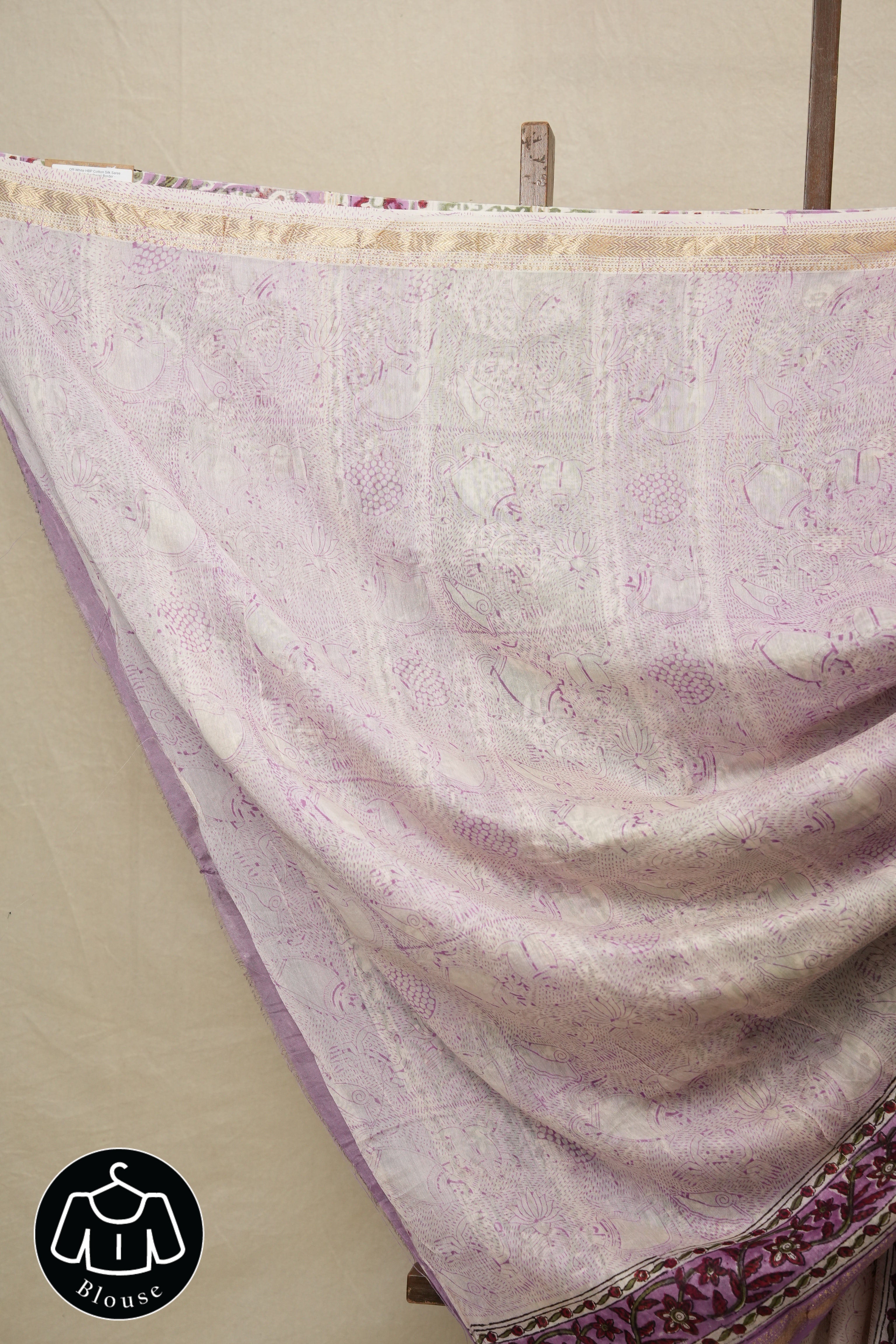 Off-White HBP Cotton Silk Saree With Maheshwari Border - SROWCSS951