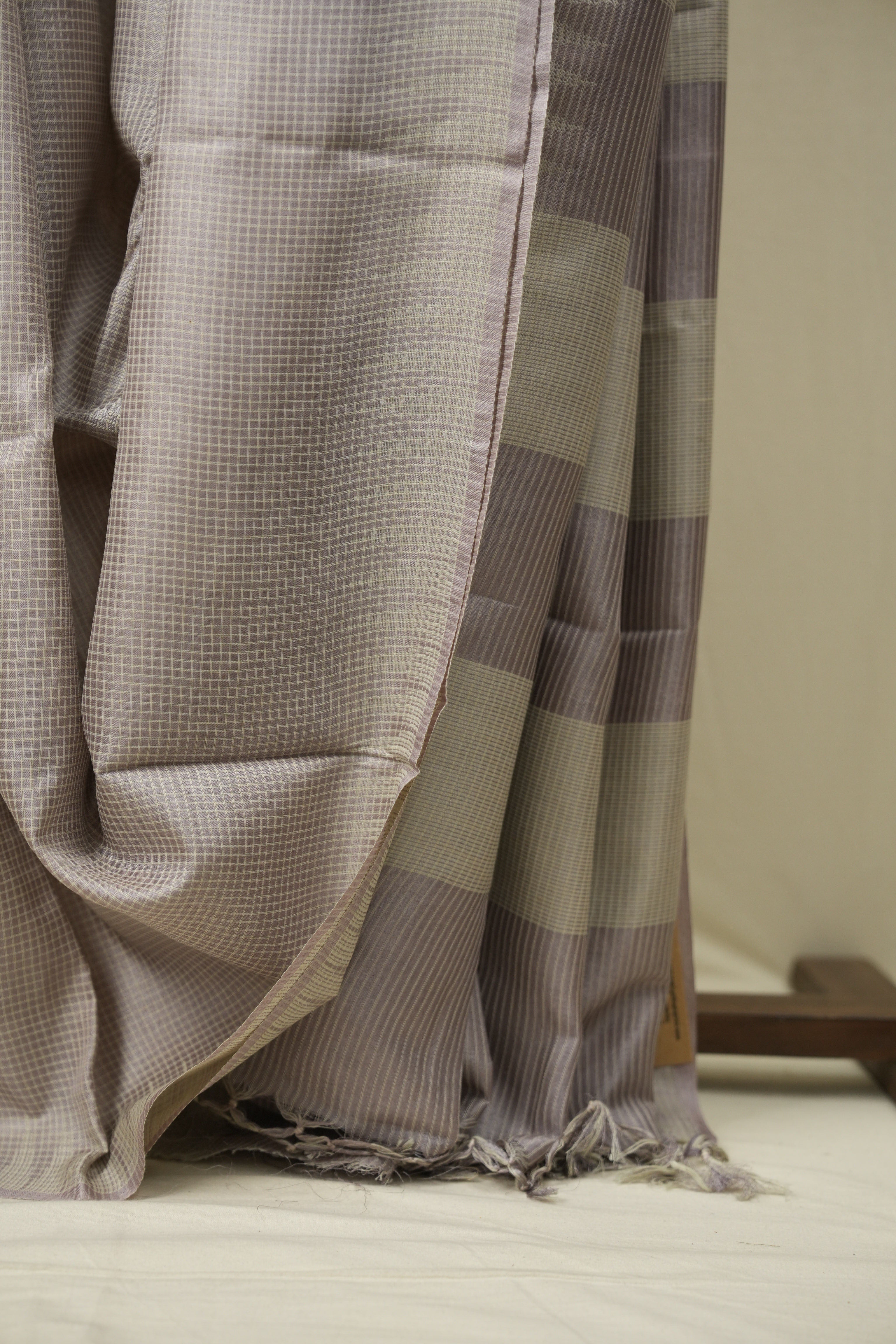 Mauve Tussar Silk Saree - SRMTSS1895