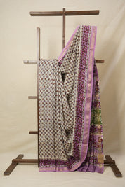 Off-White HBP Cotton Silk Saree With Maheshwari Border - SROWCSS970