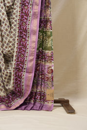 Off-White HBP Cotton Silk Saree With Maheshwari Border - SROWCSS970