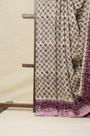 Off-White HBP Cotton Silk Saree With Maheshwari Border - SROWCSS970