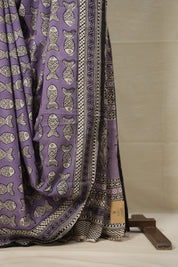 Lilac Purple HBP Cotton Saree - SRLPCS2802