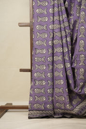 Lilac Purple HBP Cotton Saree - SRLPCS2802