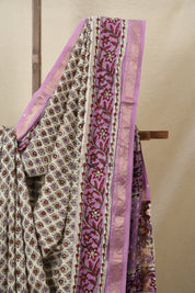 Off-White HBP Cotton Silk Saree With Maheshwari Border - SROWCSS970