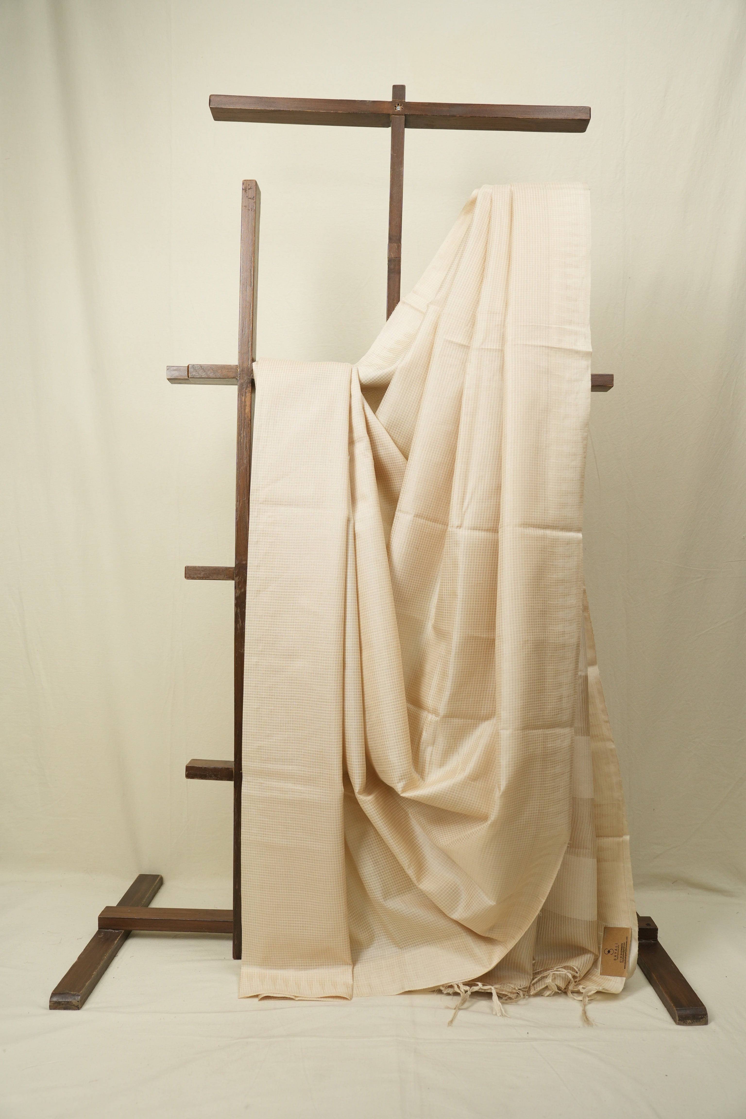 Cream Tussar Silk Saree - SRCTSS1896