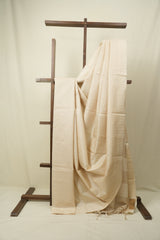 Cream Tussar Silk Saree - SRCTSS1896