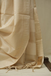 Cream Tussar Silk Saree - SRCTSS1896