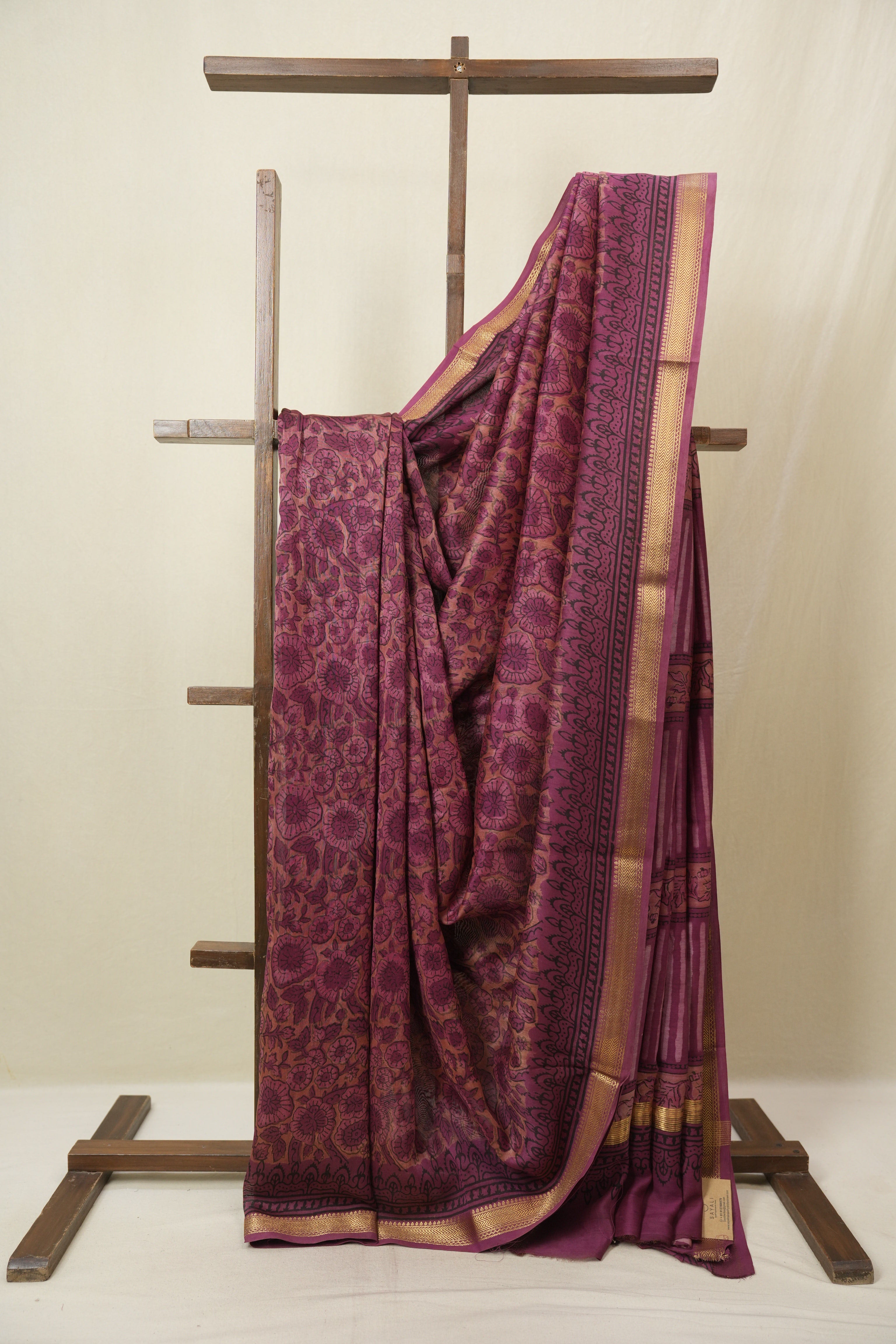 Peach HBP Cotton Silk Saree with Maheshwari Border - SRPCSS1661
