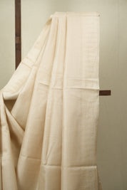 Cream Tussar Silk Saree - SRCTSS1896