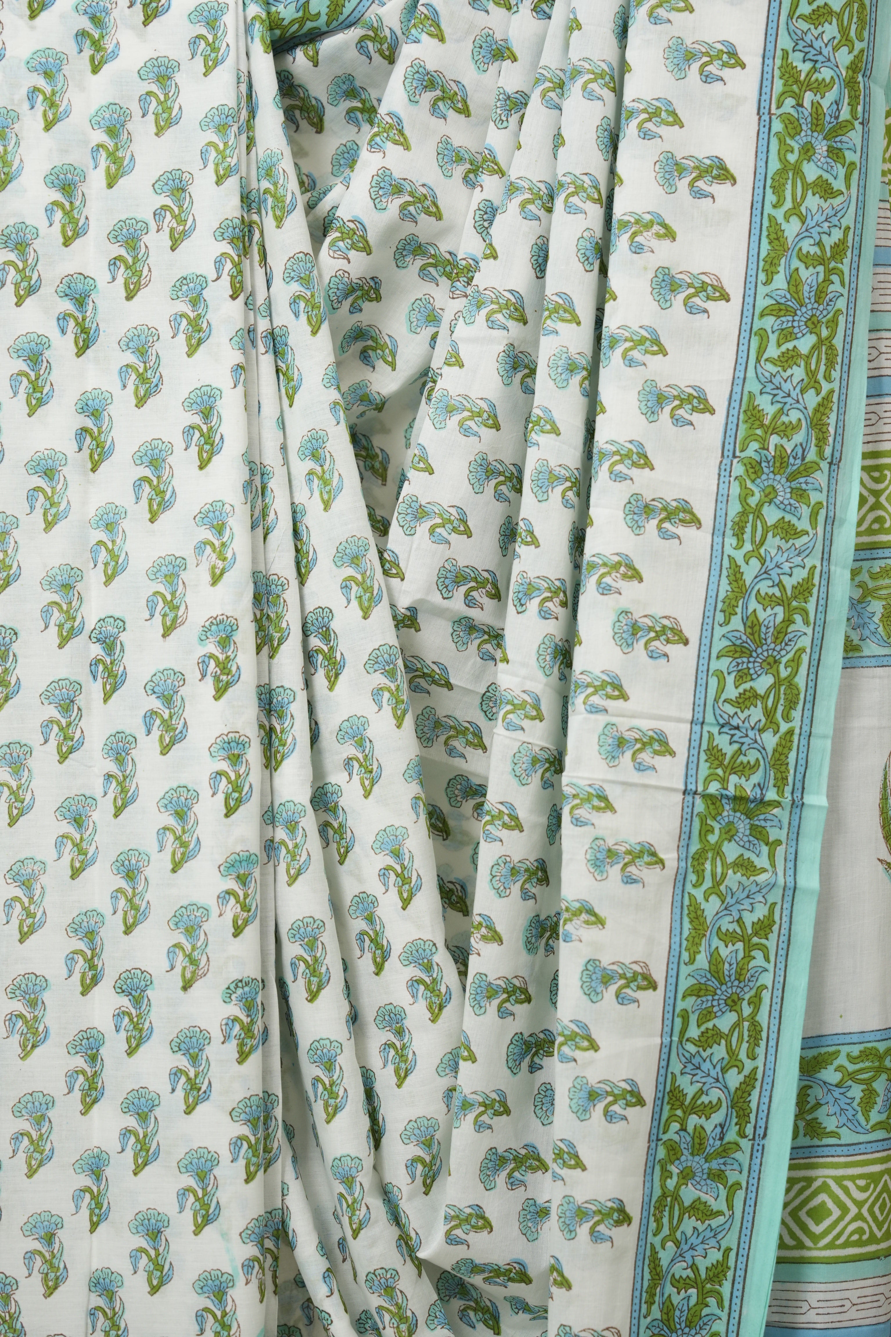 Pearl White HBP Cotton Saree - SRPWCS3344