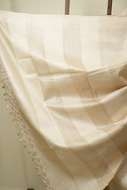 Cream Tussar Silk Saree - SRCTSS1896