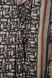 White Black HBP Cotton Saree - SRWBCS2803