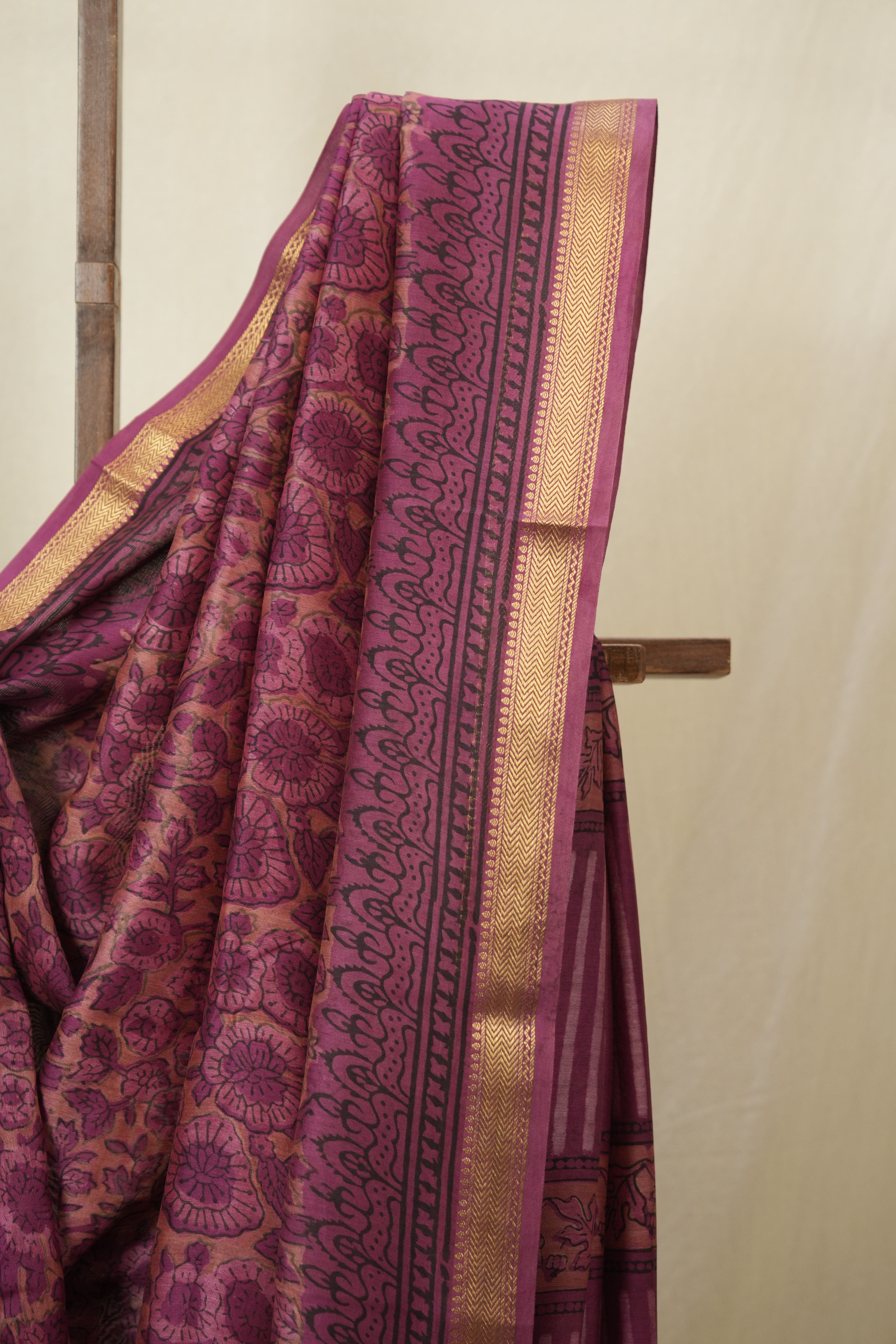 Peach HBP Cotton Silk Saree with Maheshwari Border - SRPCSS1661