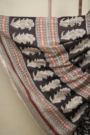 White Black HBP Cotton Saree - SRWBCS2803