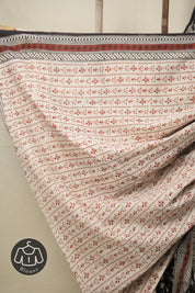 White Black HBP Cotton Saree - SRWBCS2803