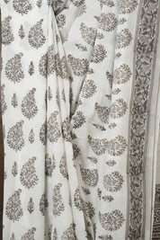 White HBP Cotton Saree - SRWCS3342
