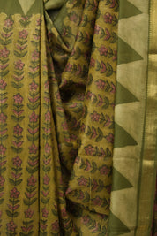 Green HBP Cotton Silk Saree With Maheshwari Border - SRGCSS1660