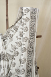 White HBP Cotton Saree - SRWCS3342