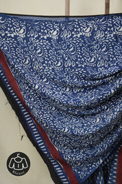 Blue Modal Silk Saree - SRBMSS642