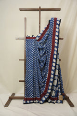 Blue Modal Silk Saree - SRBMSS643