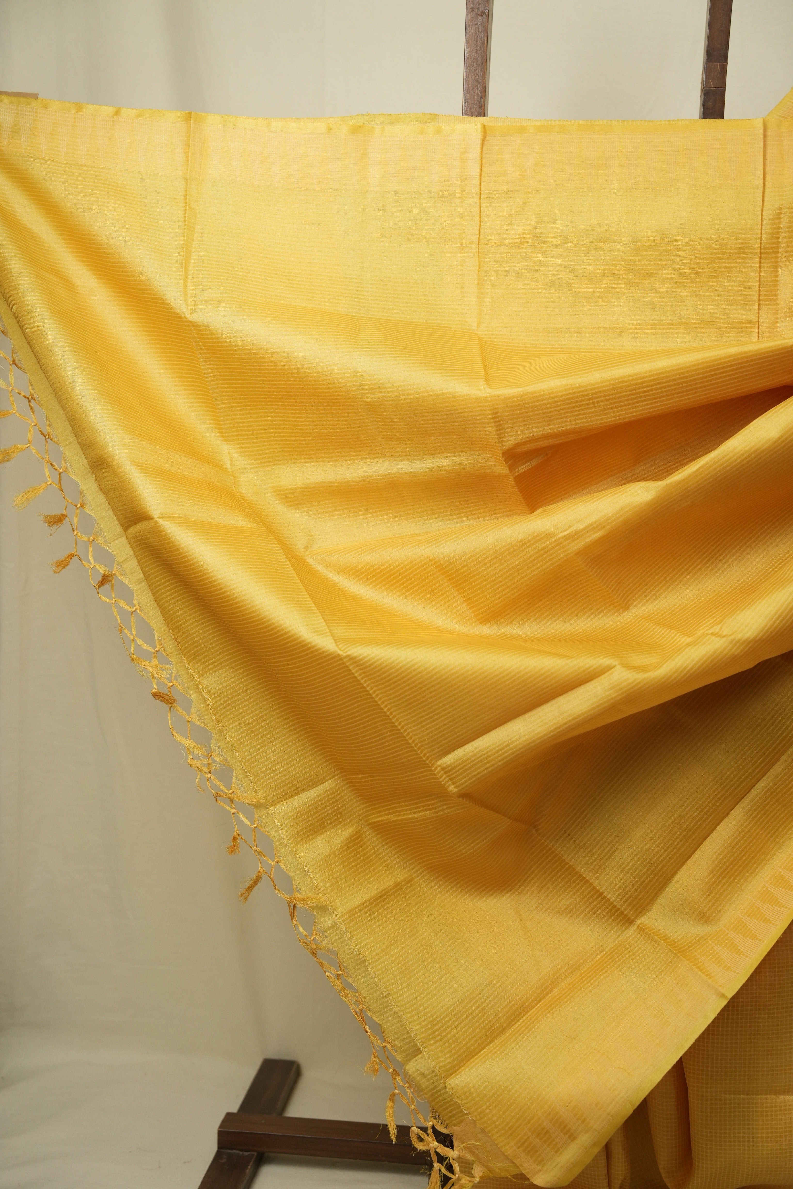 Yellow Tussar Silk Saree - SRYTSS1889