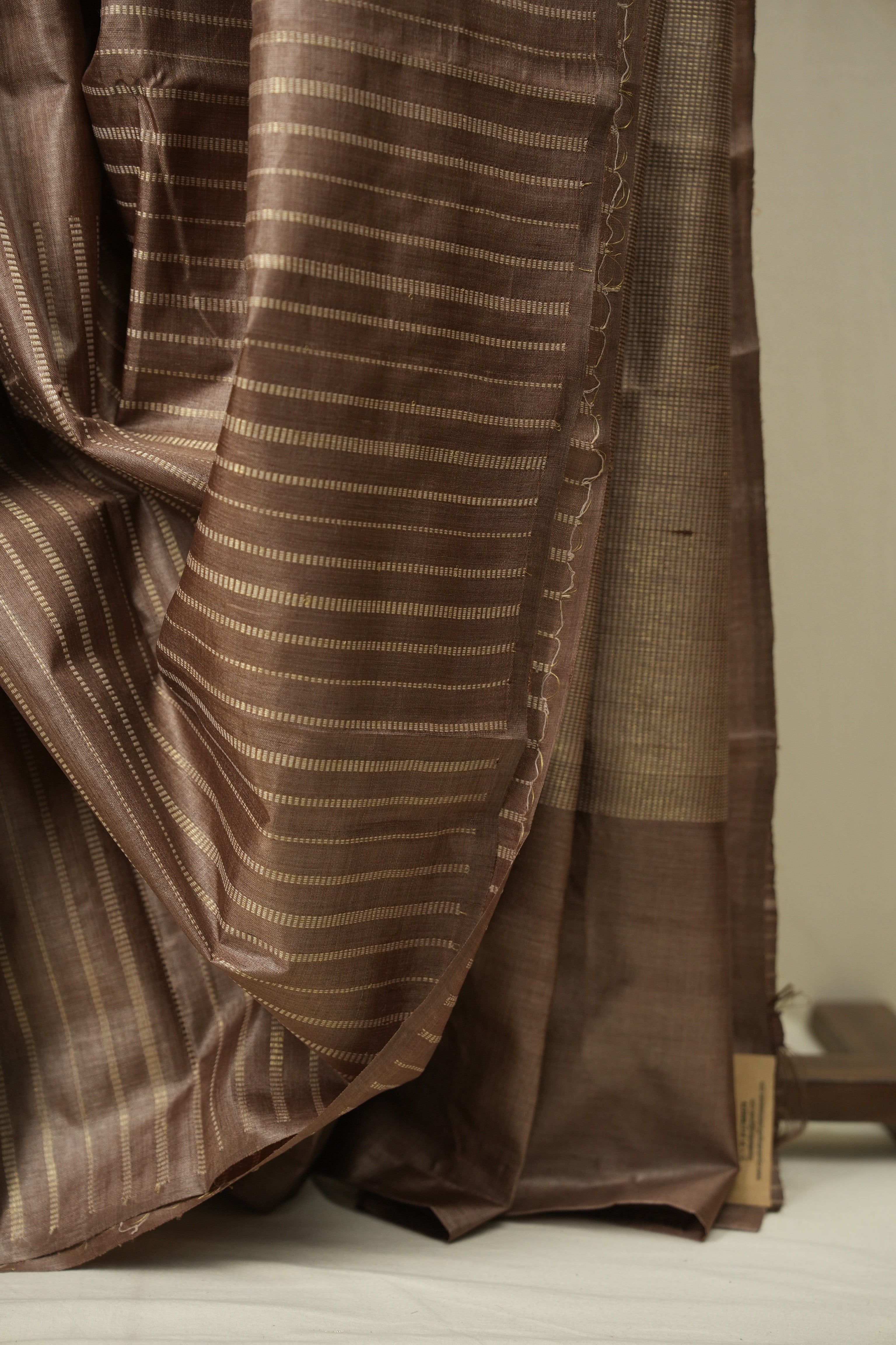 Sand Brown Tussar Silk Saree - SRSBTSS1917