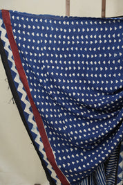 Indigo Blue Modal Silk Saree - SRIBMSS641