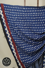 Indigo Blue Modal Silk Saree - SRIBMSS641