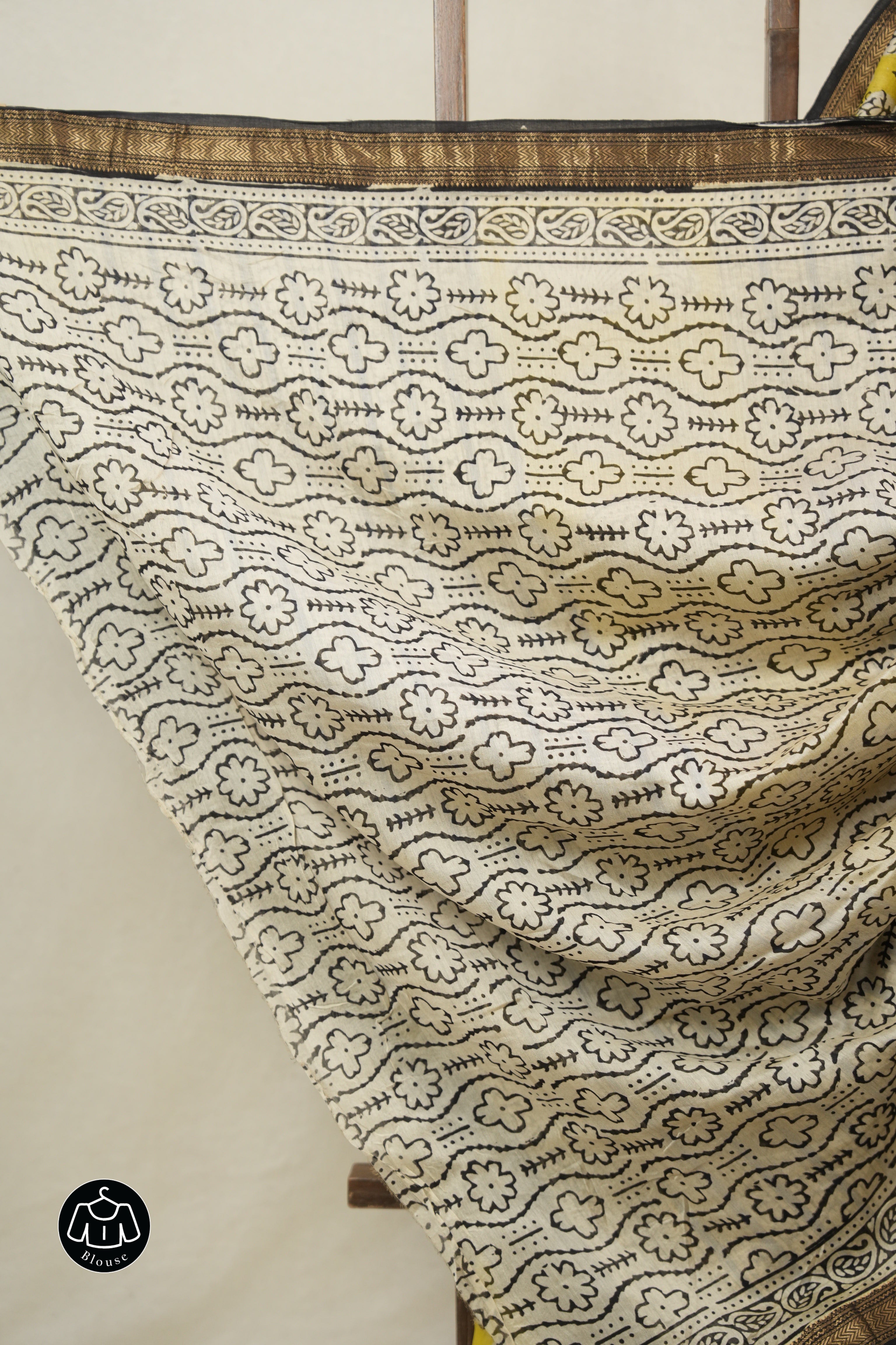 Mustard Yellow Cotton Silk Saree With Maheshwari Border - SRMYCSS1503