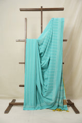 Teal Blue HBP Cotton Saree - SRTBCS3332
