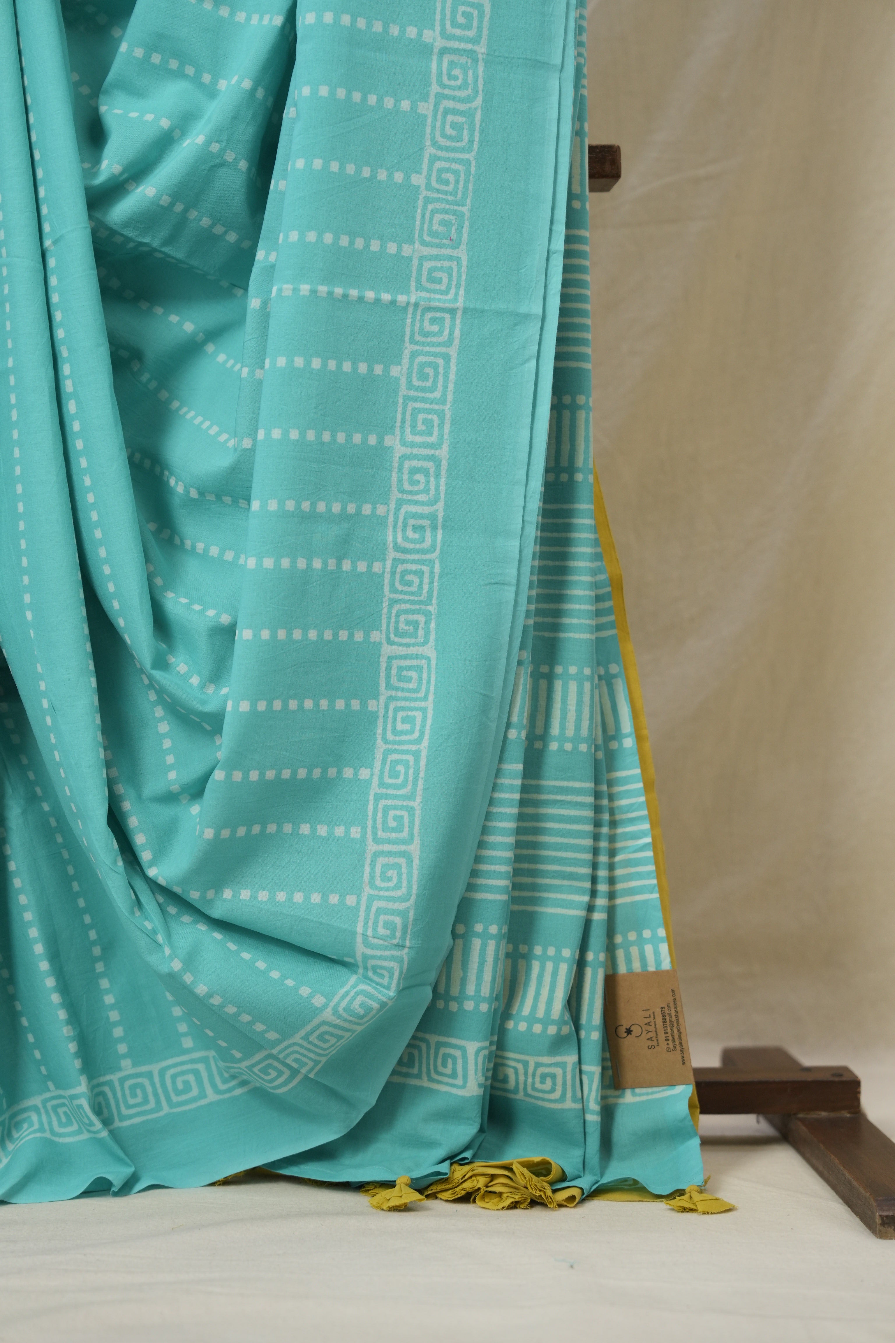Teal Blue HBP Cotton Saree - SRTBCS3332