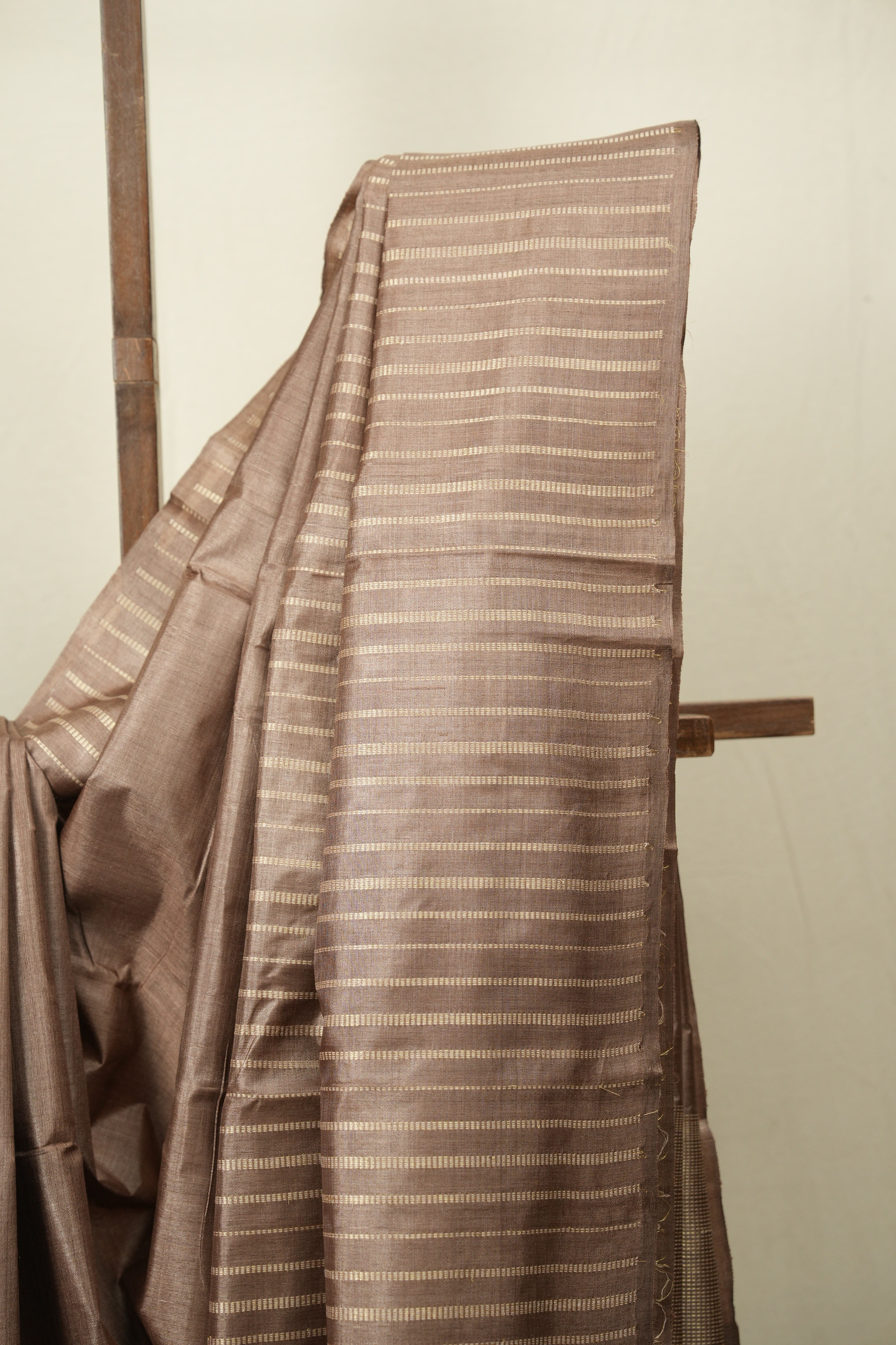 Sand Brown Tussar Silk Saree - SRSBTSS1917