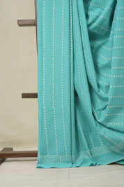 Teal Blue HBP Cotton Saree - SRTBCS3332