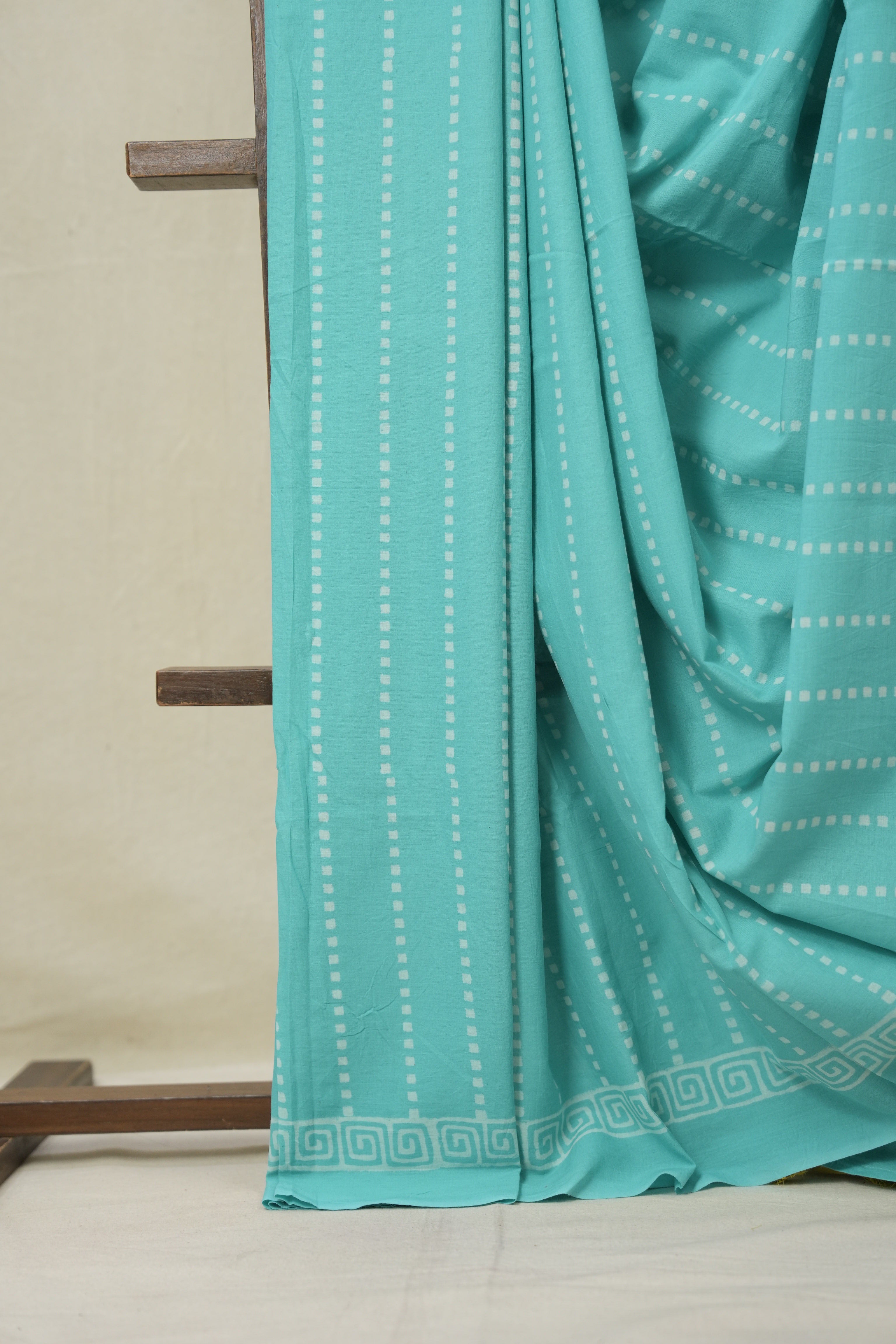 Teal Blue HBP Cotton Saree - SRTBCS3332