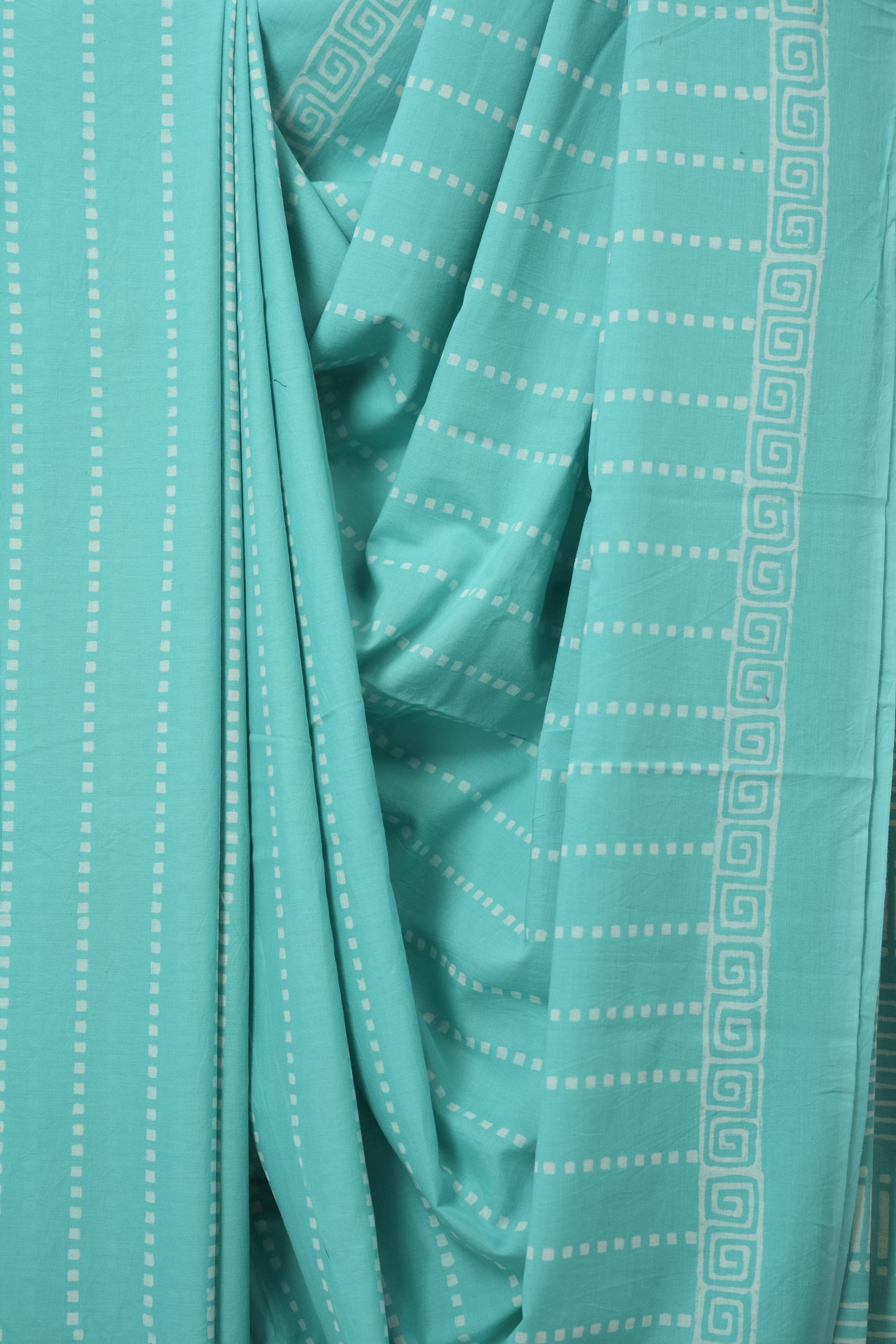 Teal Blue HBP Cotton Saree - SRTBCS3332