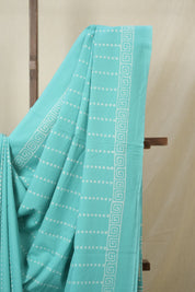 Teal Blue HBP Cotton Saree - SRTBCS3332