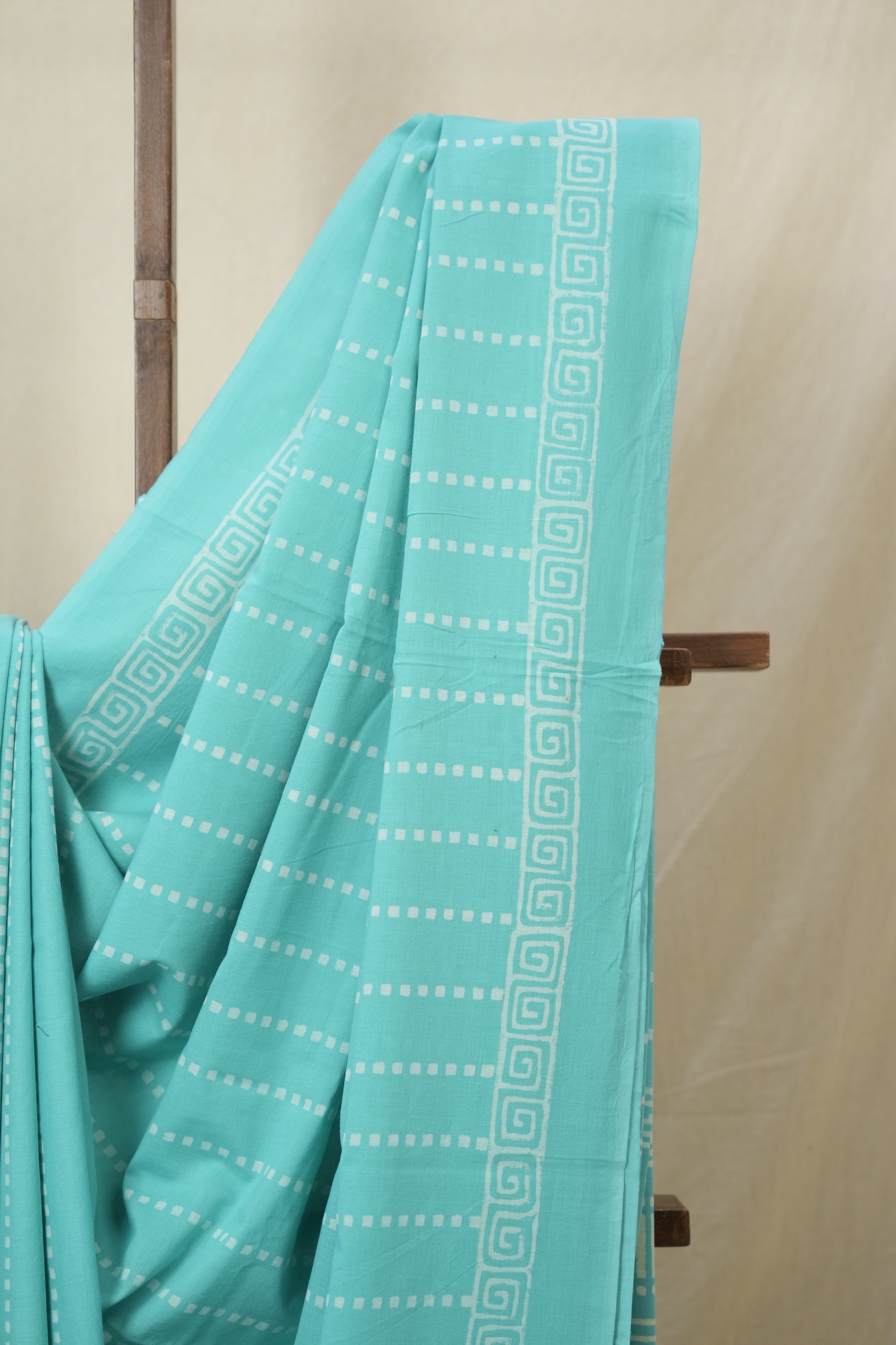 Teal Blue HBP Cotton Saree - SRTBCS3332