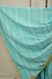 Teal Blue HBP Cotton Saree - SRTBCS3332