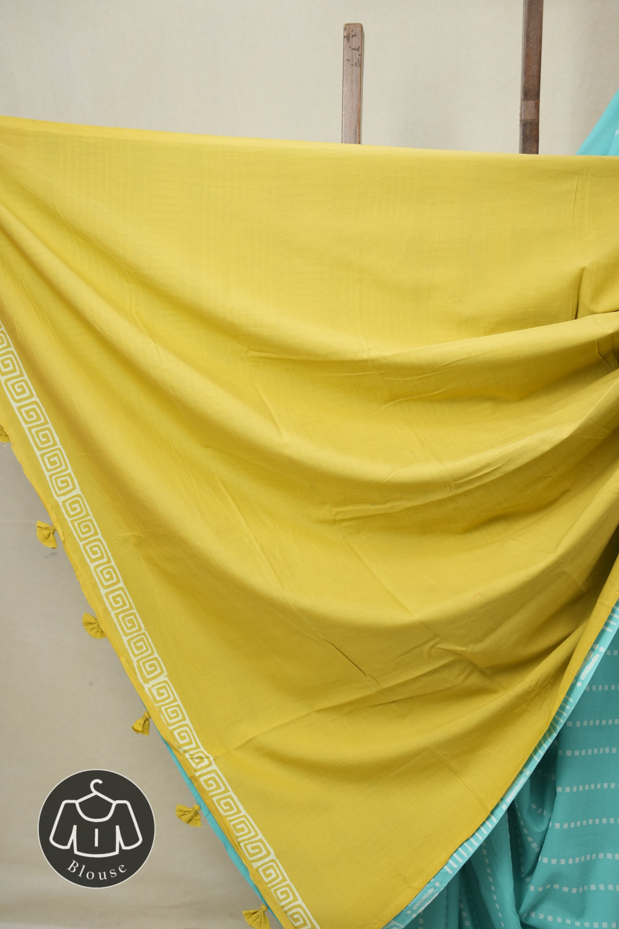 Teal Blue HBP Cotton Saree - SRTBCS3332