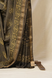 Dark Kashish HBP Cotton Silk Chanderi Saree With Maheshwari Border - SRDKCSCS541