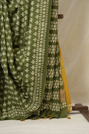 Green HBP Cotton Saree - SRGCS3331