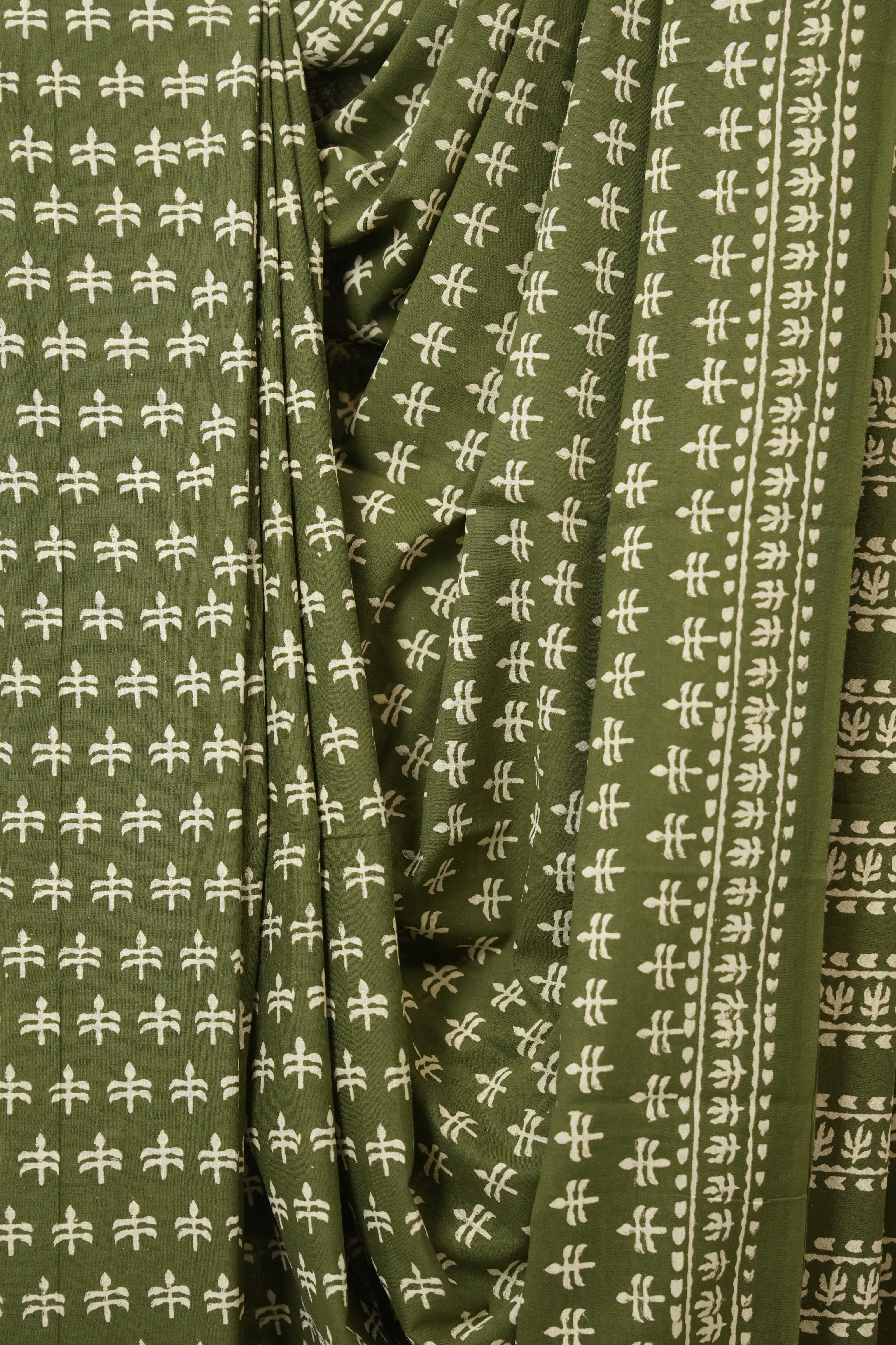 Green HBP Cotton Saree - SRGCS3331