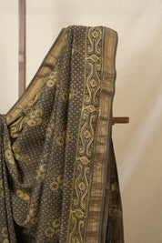 Dark Kashish HBP Cotton Silk Chanderi Saree With Maheshwari Border - SRDKCSCS541