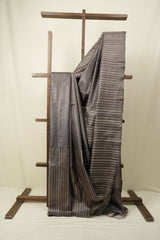 Metallic Grey Tussar Silk Saree - SRMGTSS1913