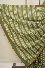 Green HBP Cotton Saree - SRGCS3331