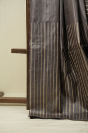 Metallic Grey Tussar Silk Saree - SRMGTSS1913
